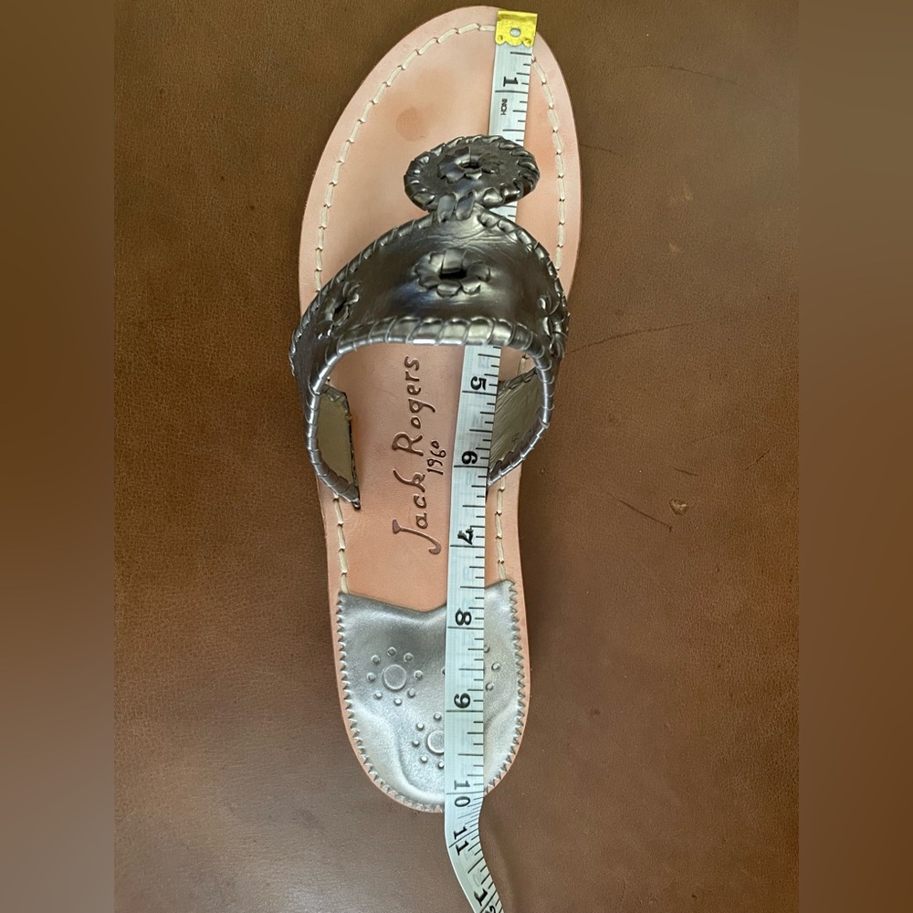 Jack Rogers Jack II leather sandals Size 8 Color Pewter/Silver - Picture 9 of 9